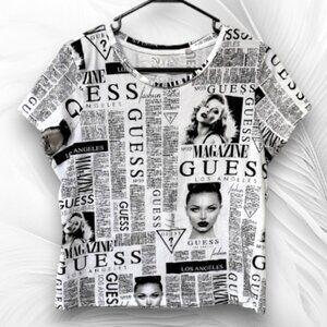 Guess Los Angeles Newspaper Print Tee